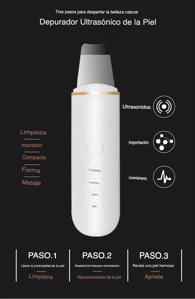 DermaVibra Ultrasonic Skin Scrubber for Radiant Skin
