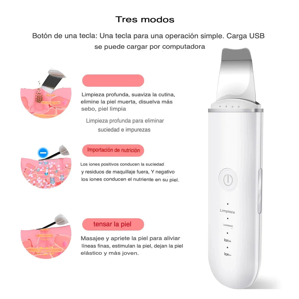 DermaVibra Ultrasonic Skin Scrubber for Radiant Skin